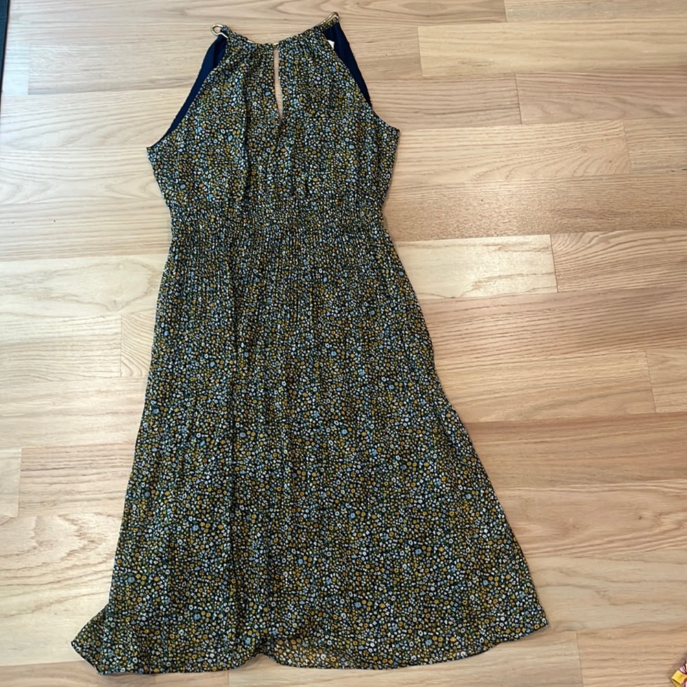 MICHAEL Michael Kors floral, sleeveless, pleated cocktail dress